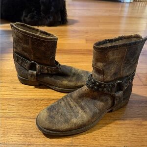 Frye Brown Leather Ankle Boots